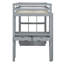 Lit mezzanine simple avec tablettes, bureau, tablettes gris