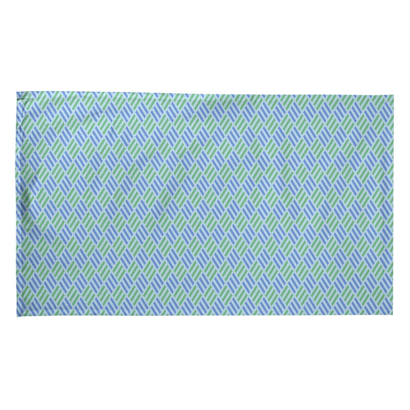 Torchon à losanges à rayures, Polyester sergé, Bleu / baie