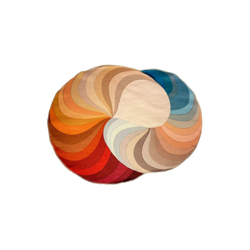 Colorful Abstract Pattern Decorative Non-Slip Base Diameter Washable Carpet, Novelty 4' x 5'