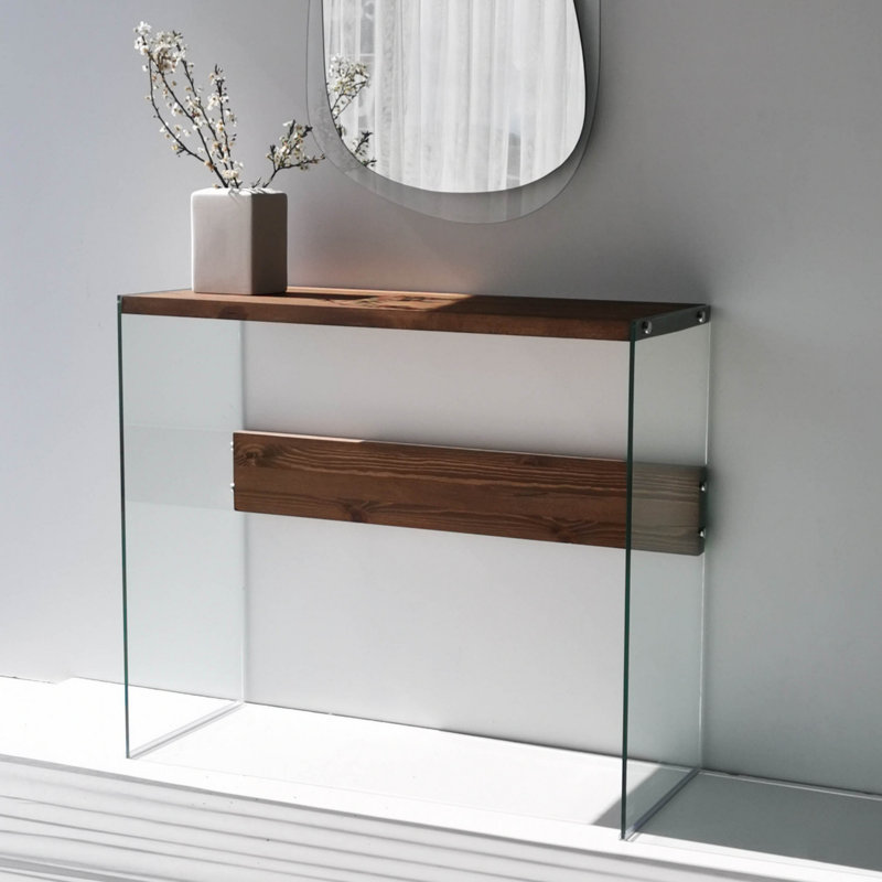 Arkoe 91cm Solid Wood Top Console Table