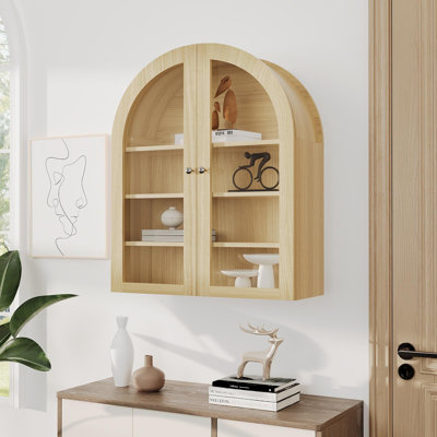 Armoire murale de salle de bain arquée avec portes doubles en acrylique, armoire à pharmacie Farmhouse 24 "avec tablette réglable