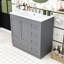 Ensemble de meuble-lavabo simple autoportant en bois avec plateau de lavabo Ogburn-994863801