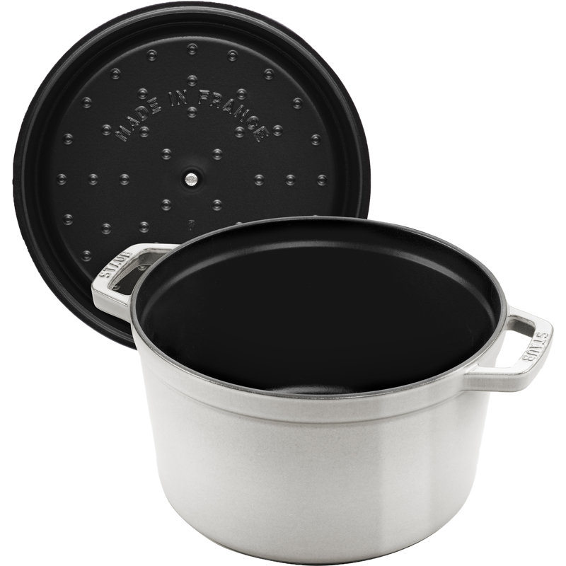 High Cocottes 4,75 L en fonte ronde, Blanc