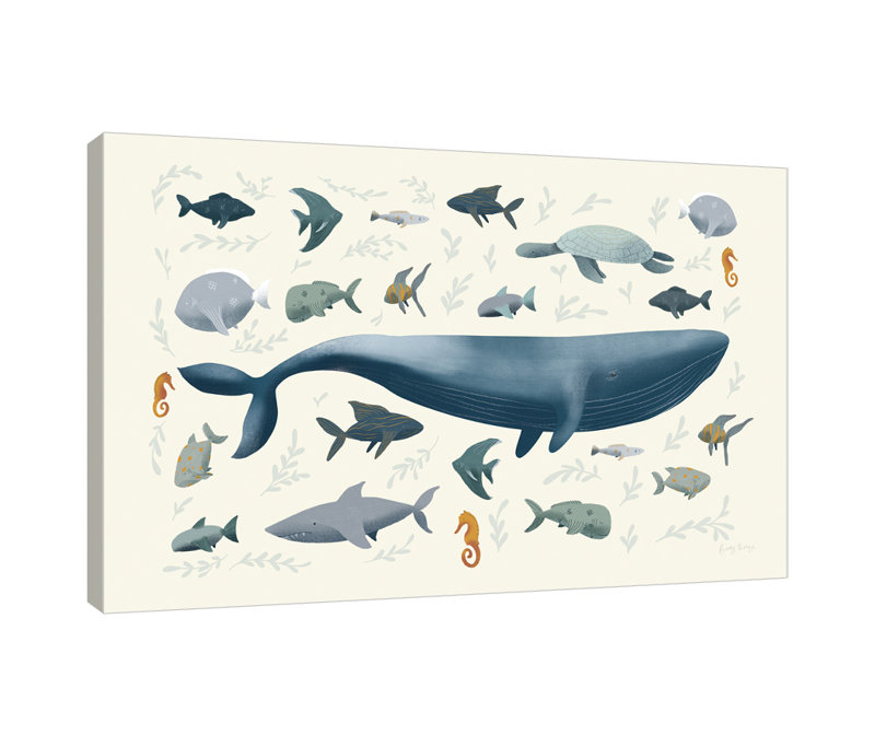 «Ocean Life», toile tendue par Becky Thorns, H 12 po x l 18 po x P 1,5 po