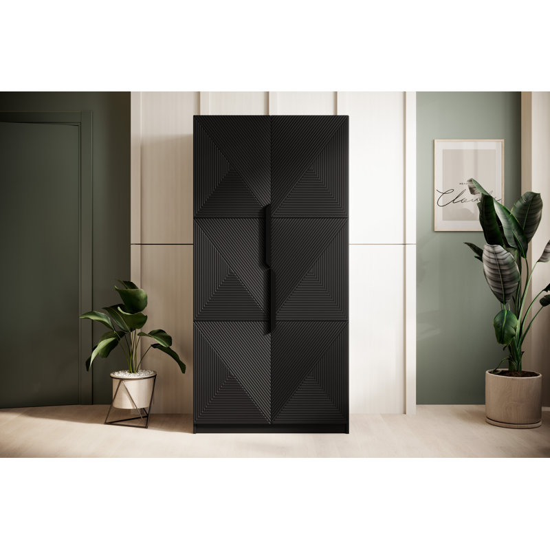 Myreon Wardrobe 100 2d, Black Matt