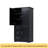 Tall And Wide Storage Cabinet With Doors For Bathroom/Office, Three Drawers, Black-3106403