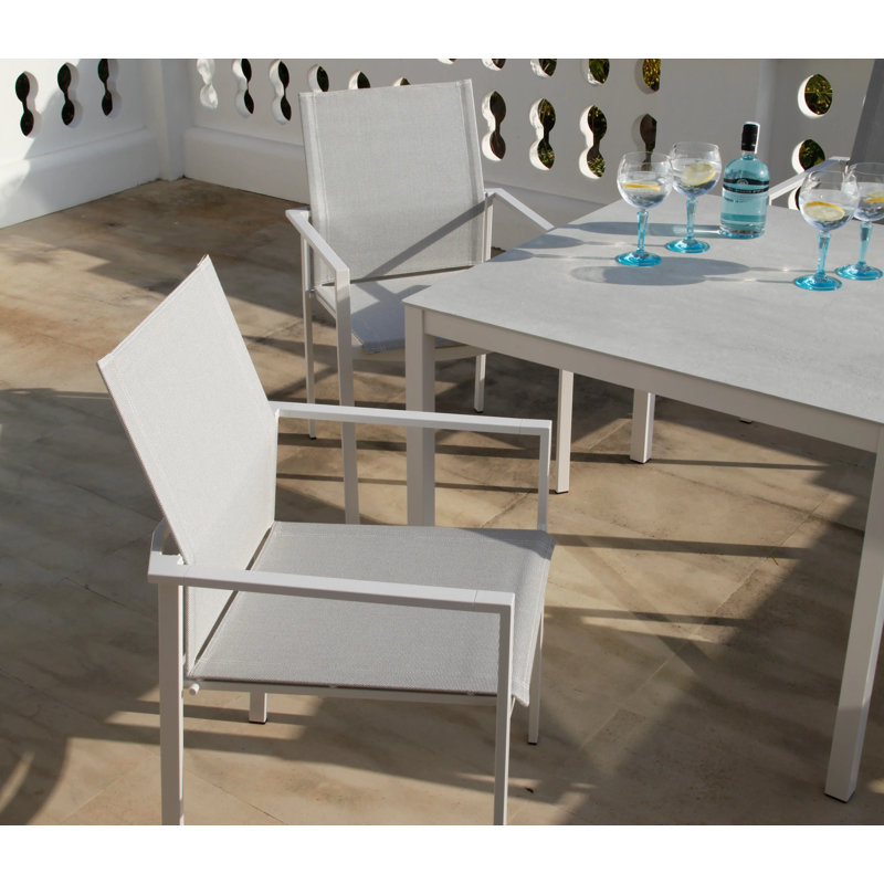 Mercury Dining Outdoor Dining Armchair, Seagull/Arctic White