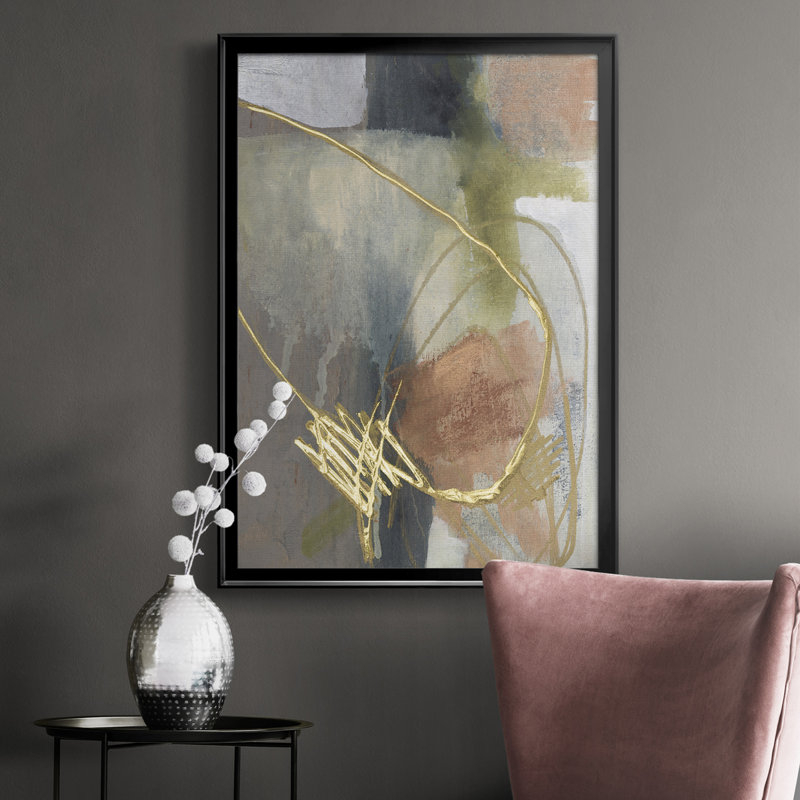 Burnish Loops II - reproduction d'art sur toile encadrée, Cadre noir, H 24,5 po x l 18,5 po x P 1 po