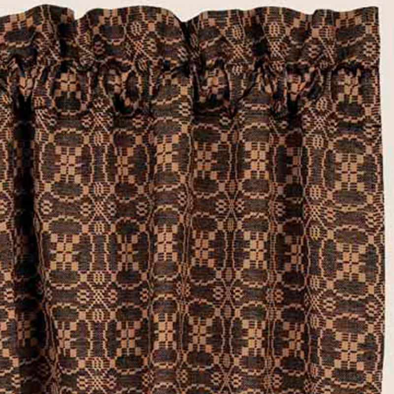 Cotton Geometric Swag Window Valance 2 pieces L and R