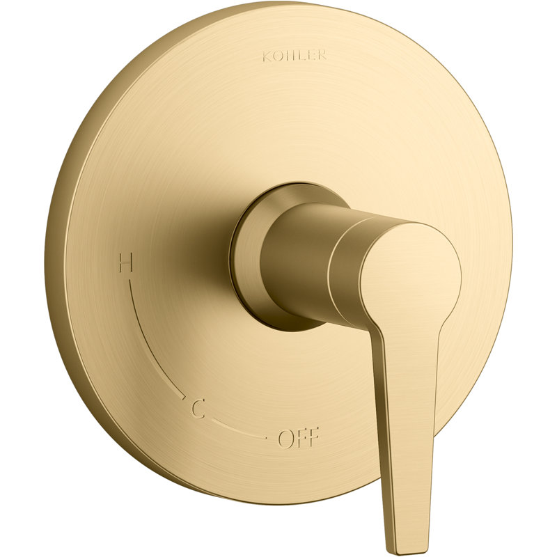 Pitch Rite-Temp Shower Valve Trim, Vibrant Brushed Moderne Brass