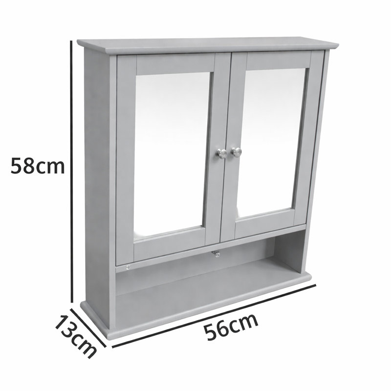Fawna Surface Framed Mirrored Bathroom Cabinets with Mirror and 2
