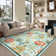 Floral Machine Washable Rug with Non Slip TPR Backing, Non Shedding Soft Low Pile Rug for Living Room Bedroom Nursery