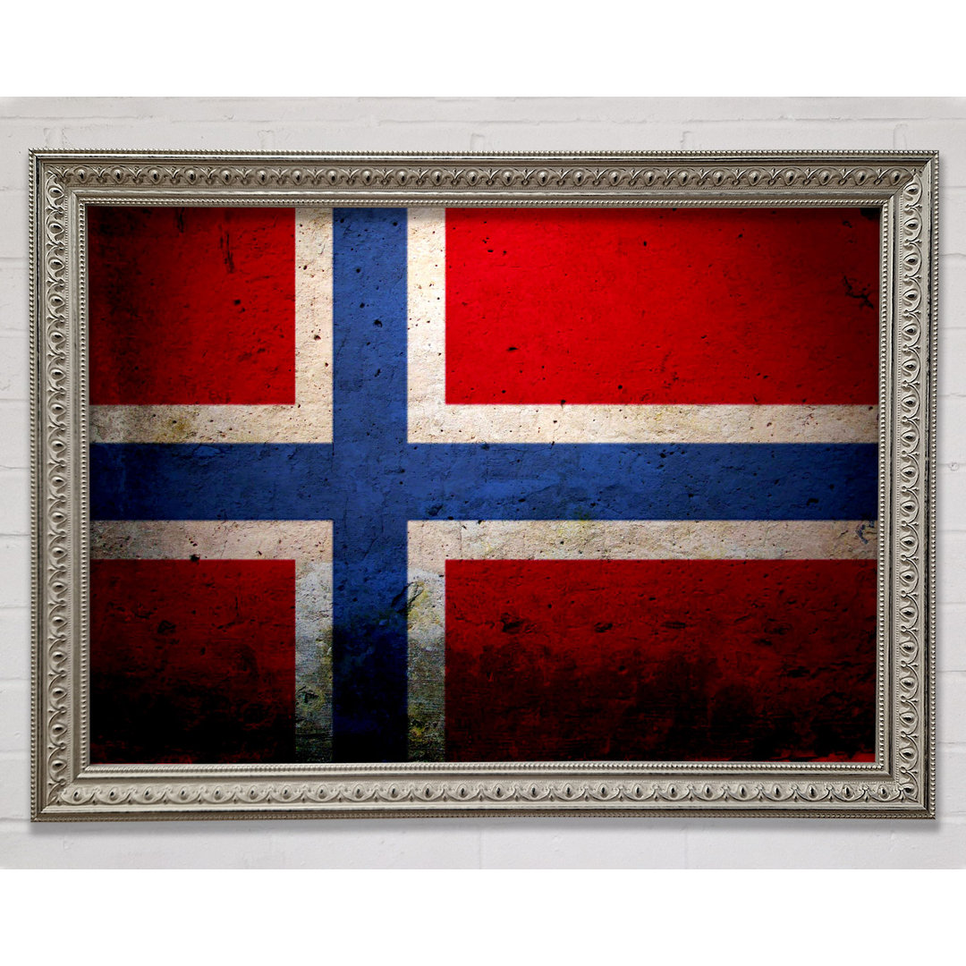 Norwegen Flagge - Einzelner Bilderrahmen Kunstdrucke