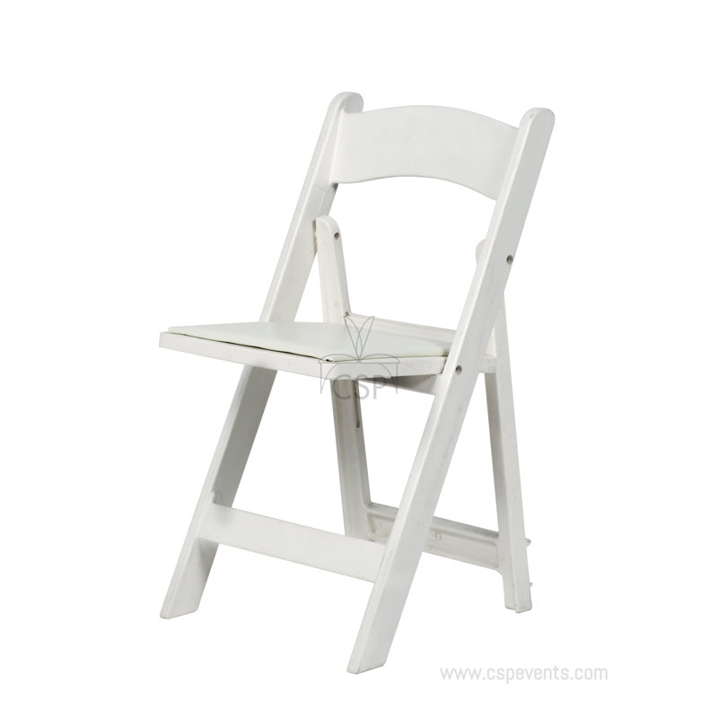Chaises rembourrées pliantes avec sac de chaise, Blanc