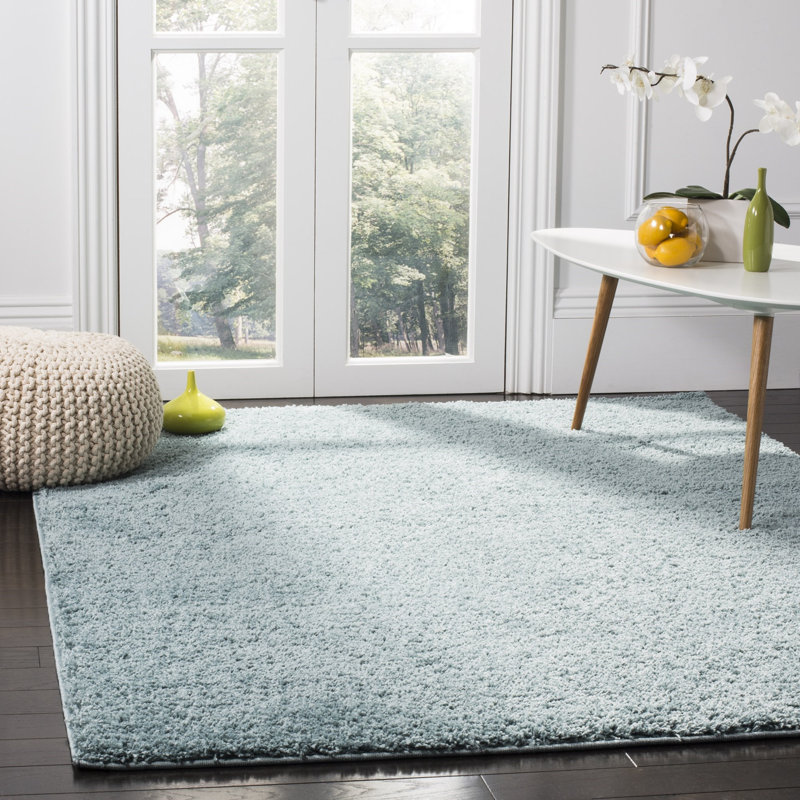 Helsel Shag Performance Machine Washable Solid Color Rug, Rectangle 5'1" x 7'6"