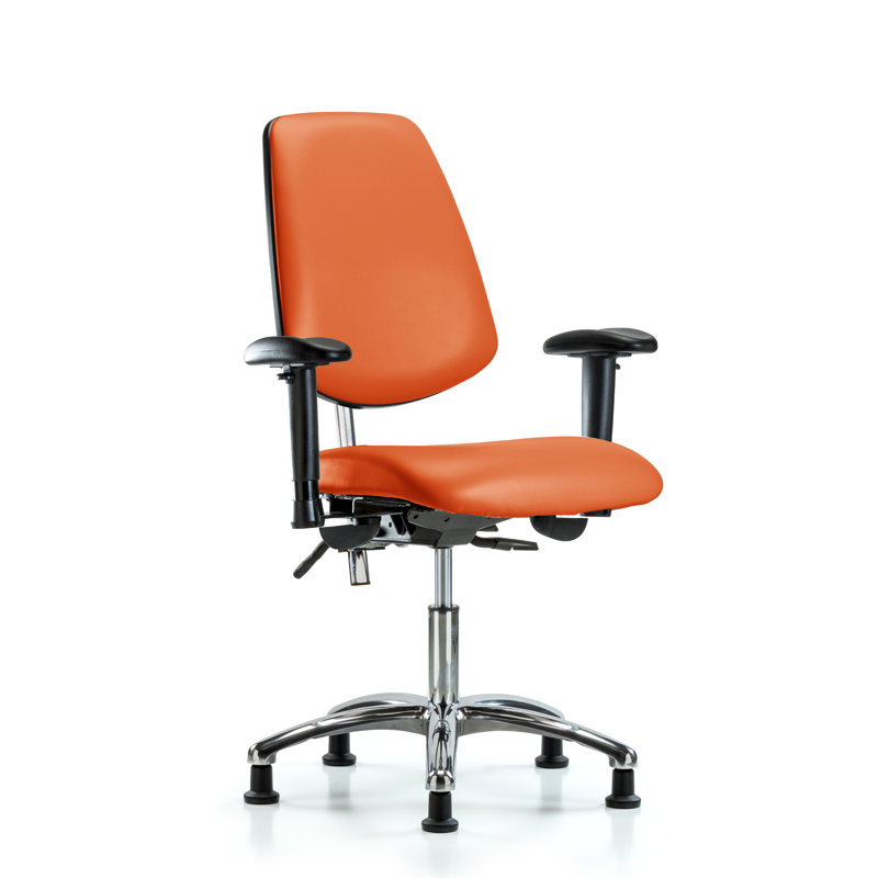 Chaise de travail ergonomique Amelie, Patins, Non inclus, Orange