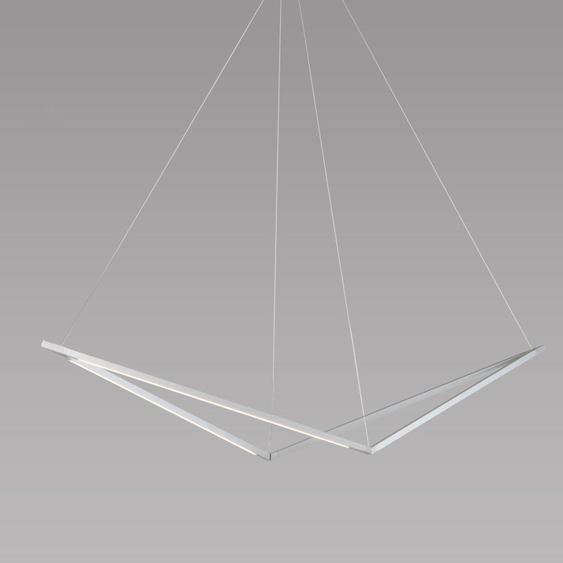 Z-Bar LED Pendant, Silver, 10.5" H x 34" W x 6.7" D