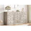 Commode 12 tiroirs, commode de rangement en bois avec prise de courant 61 po-1964183447
