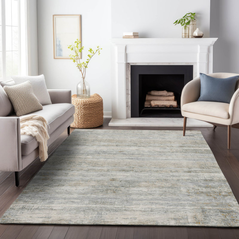 Machine Washable Indoor/Outdoor Colman ACN2154 Striped Rug, Rectangle 3' x 5'