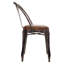 Aaronn Upholstered Metal Side Chair in Brown