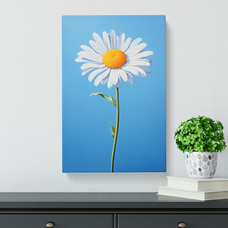 Daisy Hard Edge Painting - Wrapped Canvas