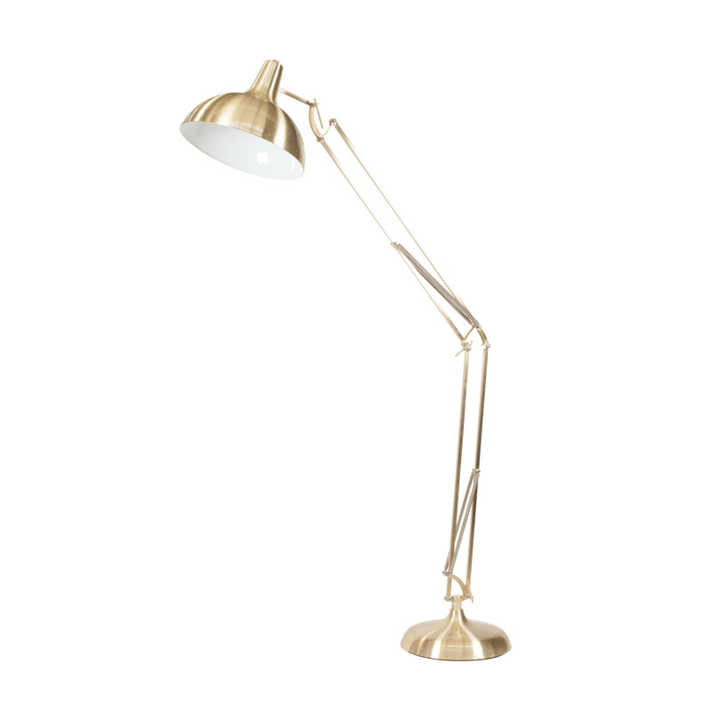 Iwamoto 180cm Brushed Task Floor Lamp, Gold