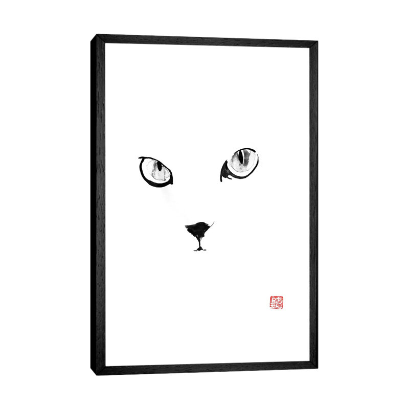 Cat’s Eyes by Péchane - Print on Canvas, 66.04 cm H x 45.72 cm W, Black Framed