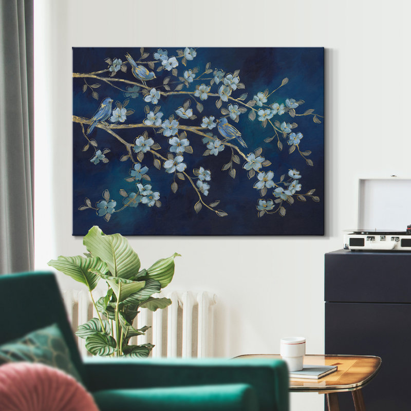 Bluebird conférence - peinture sur toile tendue, H 32 po x l 24 po x P 1 po