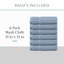 Ensemble de serviettes 6 pièces Willow - 100% coton peigné, 630 g / m² de qualité supérieure, bleu, ultra doux et très absorbant (6 serviettes de toilette)-139745312-139745315