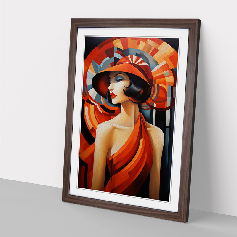 Single Picture Frame Wall Art, 64cm H x 46cm W, Walnut Framed