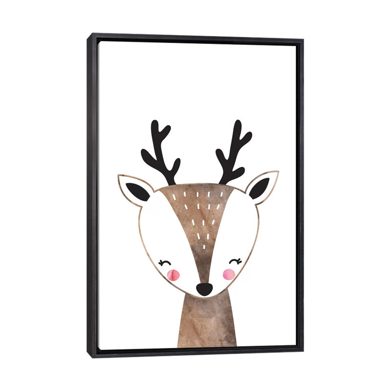Scandi, impression d'art graphique, Toile avec cadre noir patiné, Pas de tapis, H 26 po x l 18 po x 1,5 po