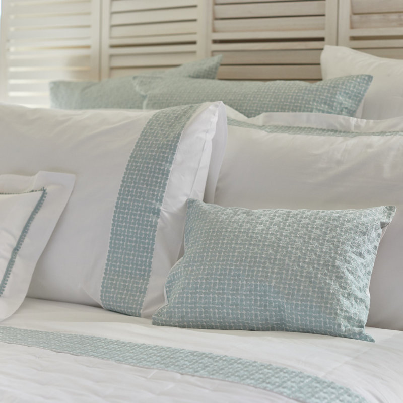 Lagos 100% Cotton Percale Sheet Set, white-taupe, Twin