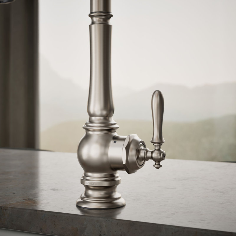 Artifacts Touchless and Voice-Activated Pull Down Kitchen Sink Faucet with Three-Function Sprayhead, Vibrant Stainless
