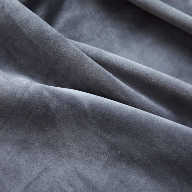 Bertello Velvet Blackout Curtains with Rings, Anthracite, 54" W x 63" L