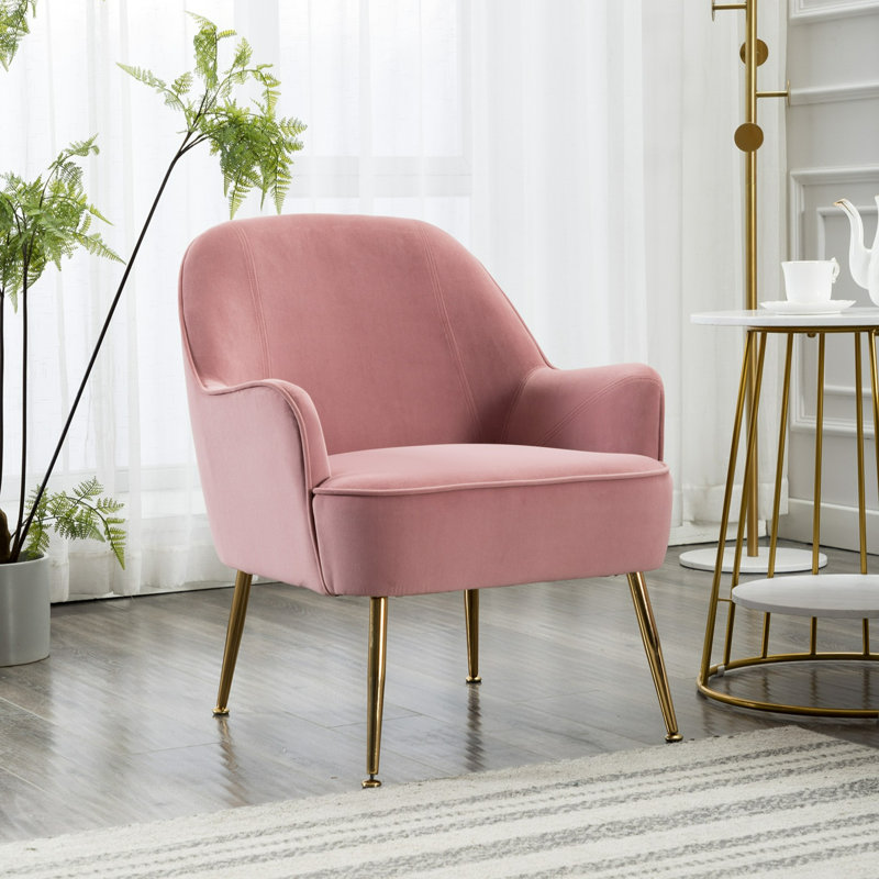 Bucholz Velvet Armchair, Pink