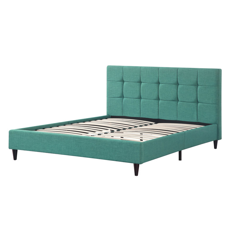 Malave Upholstered Bed, California King, Teal