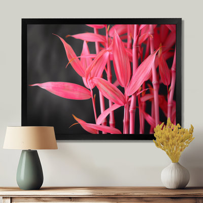 Rose rose, bambou jardin III - Art mural en bambou