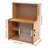 18" Modern Bamboo Brown Kitchen Storage Cabinet With Sliding Doors-495515384