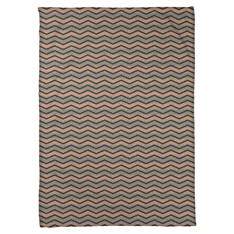 Couverture polaire à chevrons ondulés, l 60 po x L 80 po, Noir / Orange