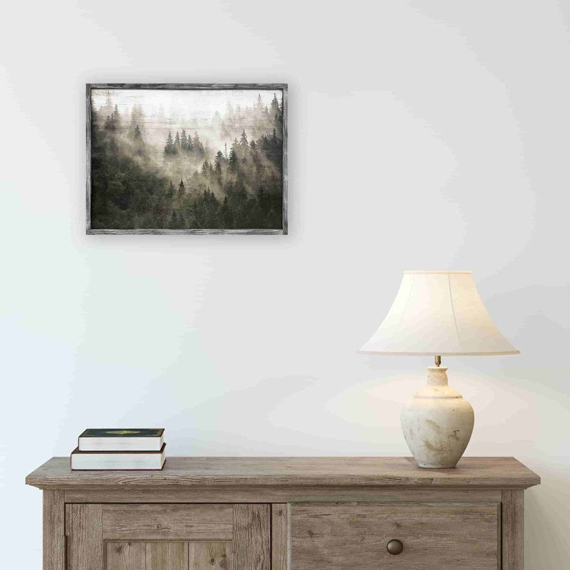 " Foggy Pine Forest ", H 12 po x l 16 po x P 1 po