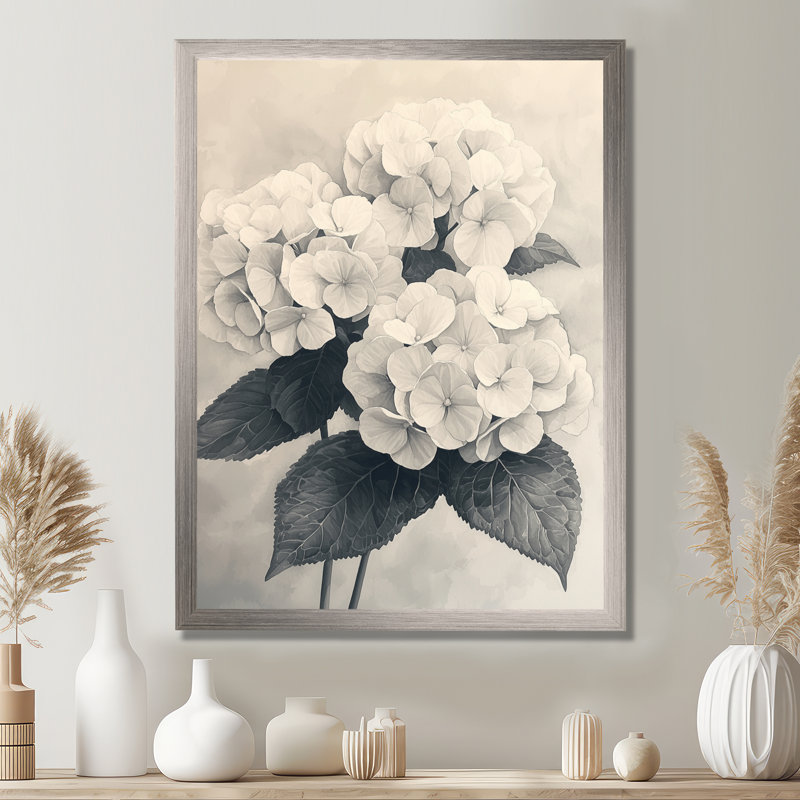 Willington, reproduction d'art sur toile florale, H 20 po x l 12 po, Picture Framed, Argent argent