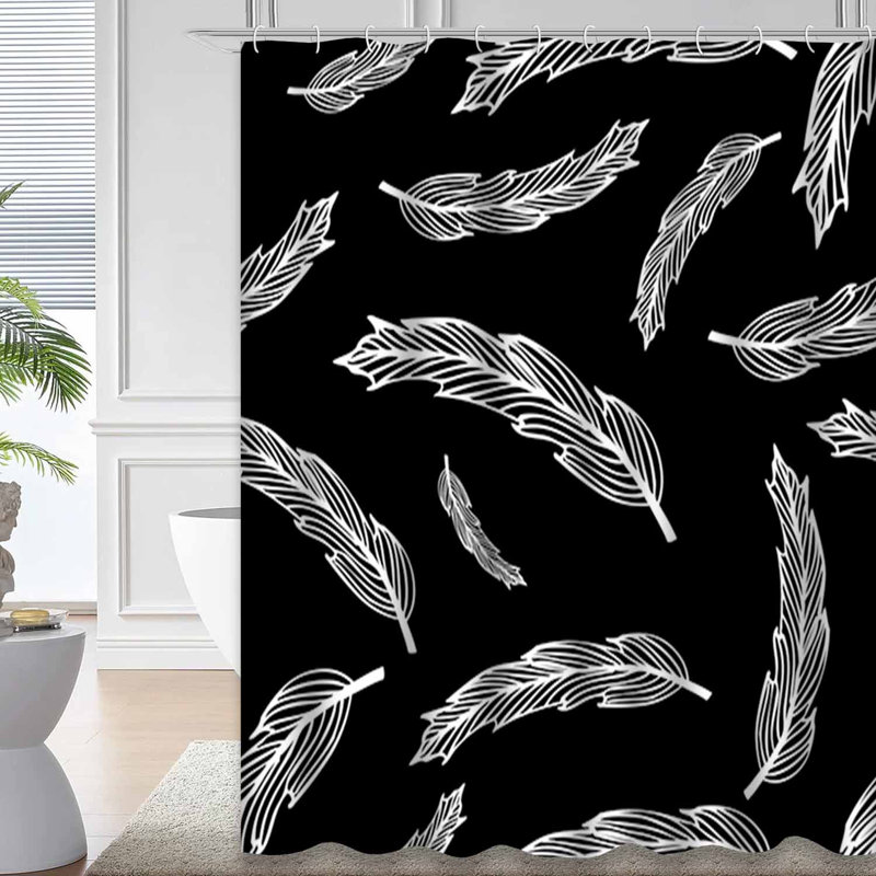 Rideau de douche Hippie Feathers, L 72 po x l 72 po