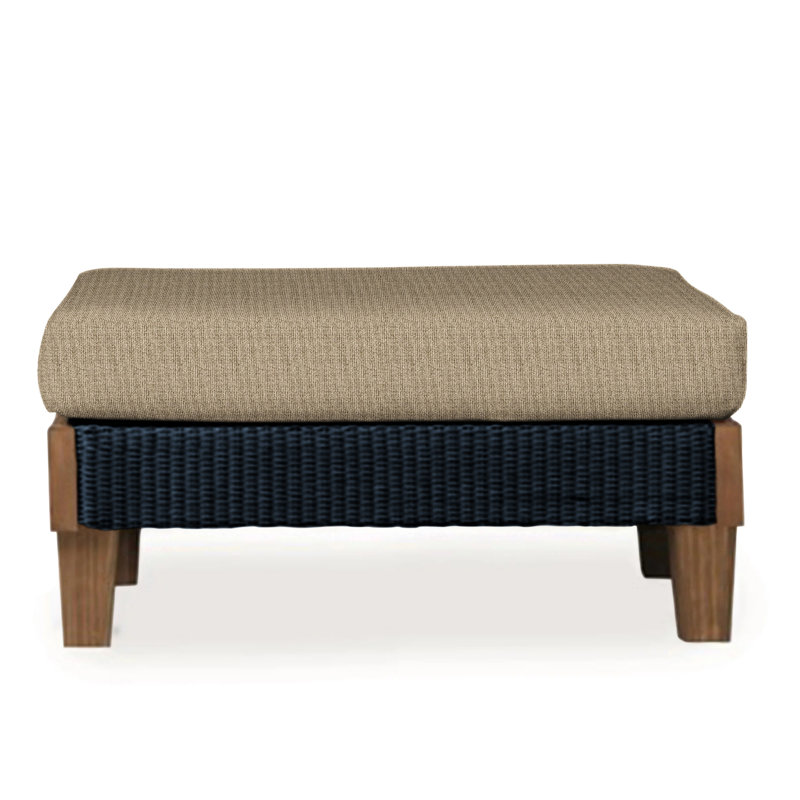 Catalina Outdoor Ottoman, Sailcloth Seagull, Ebony