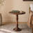 Brown Mango Wood Floral Handmade Intricately Carved Side End Accent Table with Turned Base-1016462155