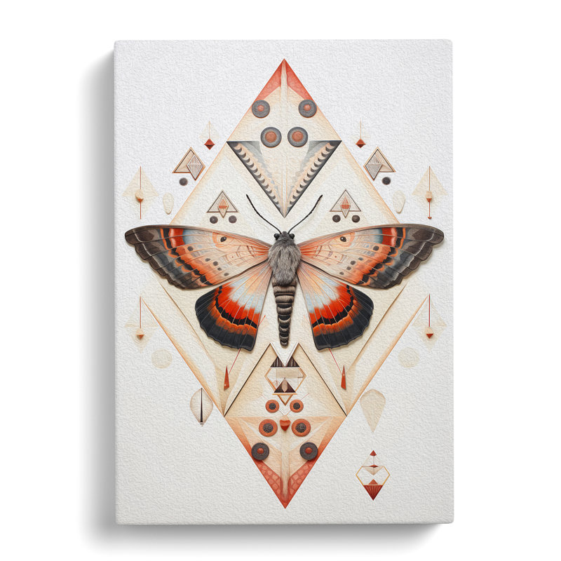 Moth Geometric - No Frame Print, 50cm H x 35cm W x 3cm D