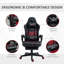 Fauteuil de jeu de course, fauteuil de bureau, fauteuil inclinable pivotant à haut dossier avec repose-pieds, fauteuil de salle de conférence