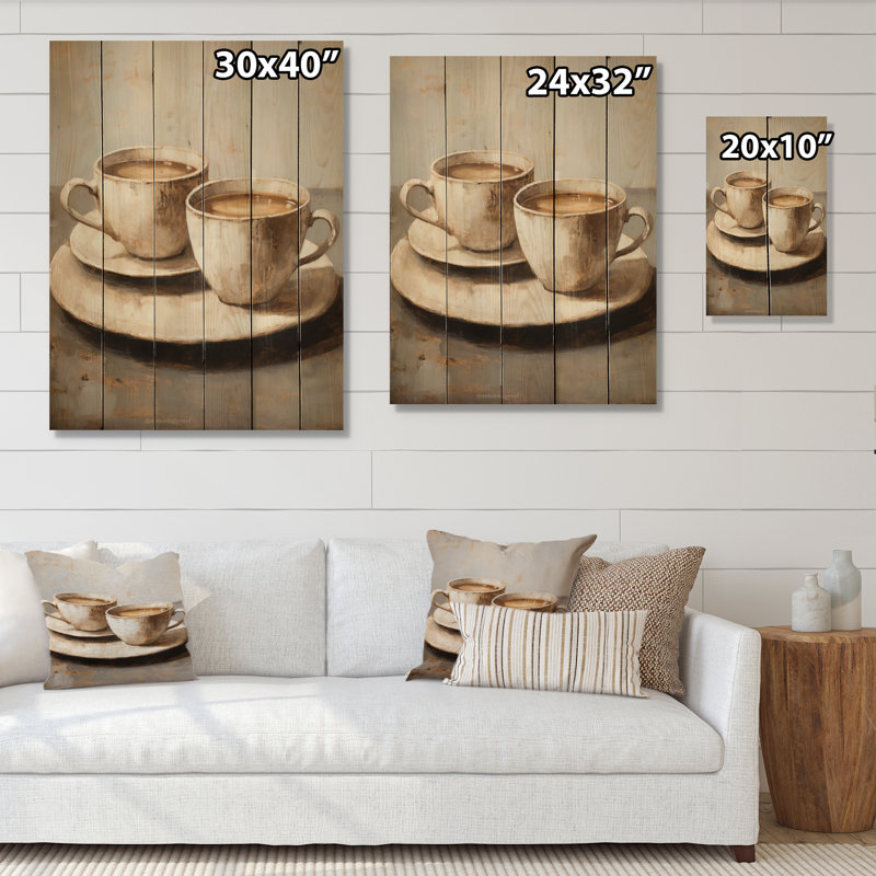 «Food Coffee Tea IV», impression sur bois naturel, H 40 po x l 30 po x P 0,78 po