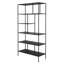 Étagère à 5 tablettes H 72 "avec tablettes ouvertes asymétriques - Étagère ouverte industrielle en bronze noirci pour le salon ou le bureau à domicile | Winthrop-552664621-649503181
