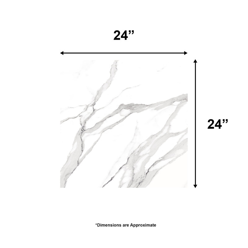 Roma 24 x 24" Matte Porcelain Statuario Look Tile