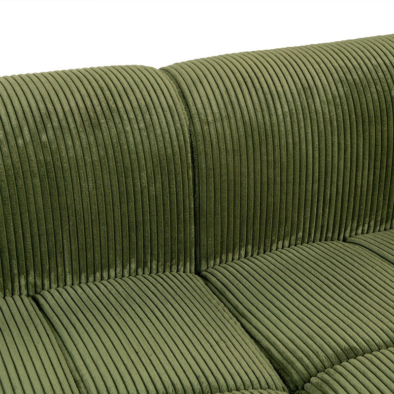 Latitude 103.9" Modern Sofa couch with Rubber Wood Legs, 4 Pillows, Upholstered Sofa,sofa,couch, Corduroy Green